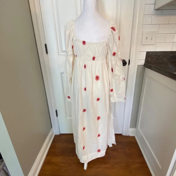 New! Free People Floral Emory Embroidered Sun Midi Dress white nwot 27074 - Picture 9 of 14